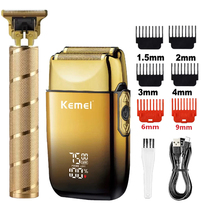 Men'S Grooming Gift Set - Kemei KM-TX10 T9 ヘアトリマー 電気シェーバー フォイルシェーバー