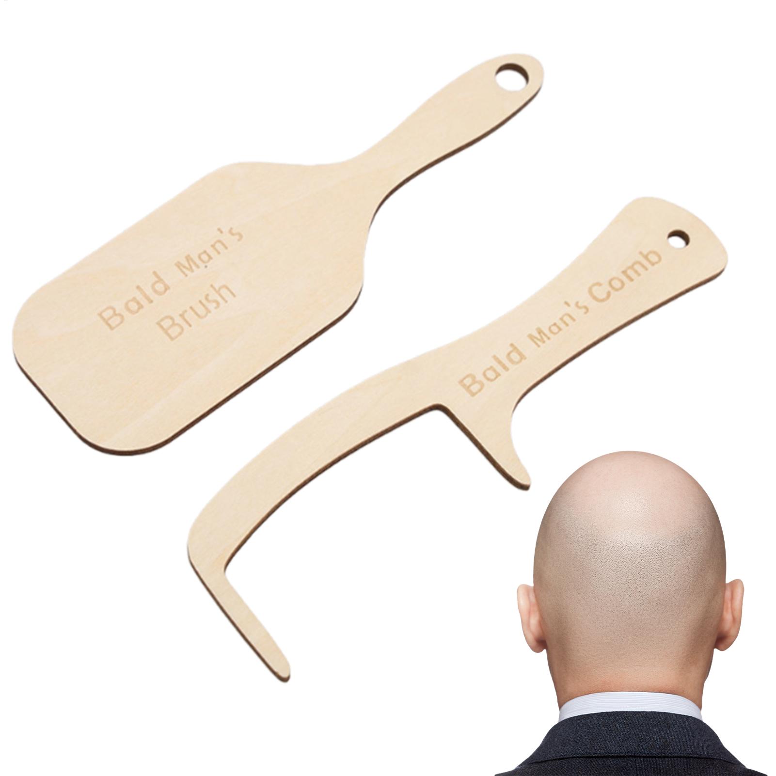 Men'S Grooming Product - 2個入り 面白いハゲ男性用グルーミングツール ノベルティハゲ男性用ヘアコーム ヘアブラシ バッファーヘッド ポリッシュシャイナー