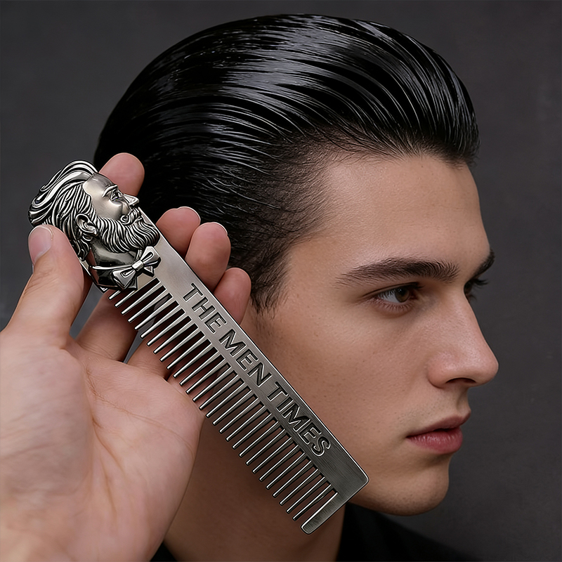 ヴィンテージメタルヘアコーム レトロオイルヘッドコーム メン - Men'S Grooming Oil のレビューと価格