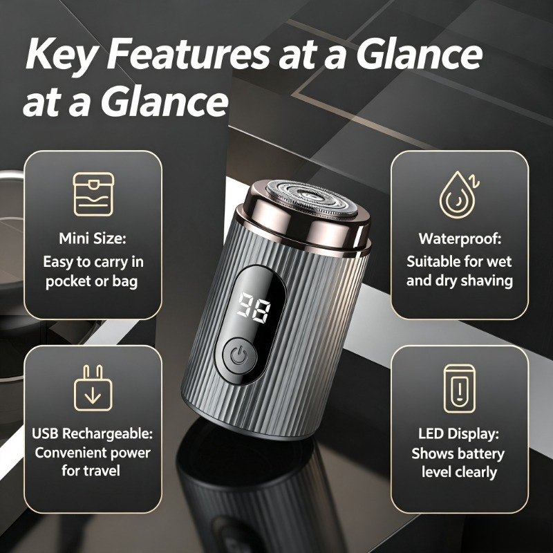 2026 ミニ電動シェーバー ポータブル 充電式 防水 コン - Mens Grooming Travel Kit のレビューと価格