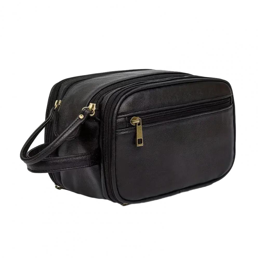 トラベルメイクアップバッグ フェイクレザー製トイレタリーバッ - Mens Grooming Travel Kit のレビューと価格