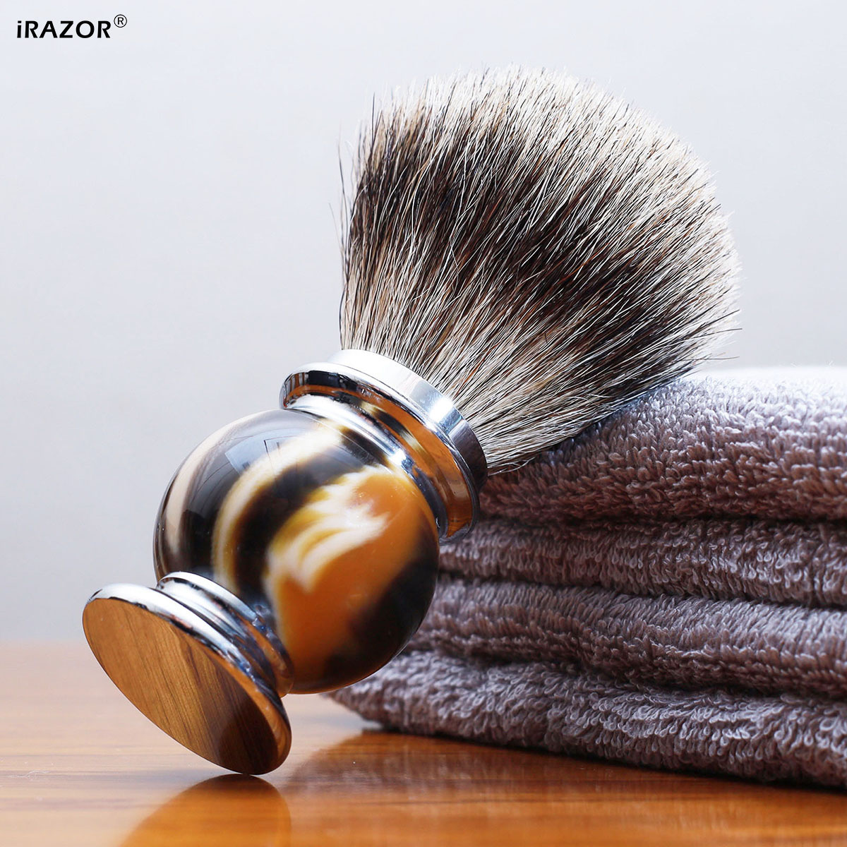 iRAZOR シルバーチップ シェービングブラシ（男性用）、 - Men'S Grooming Product のレビューと価格