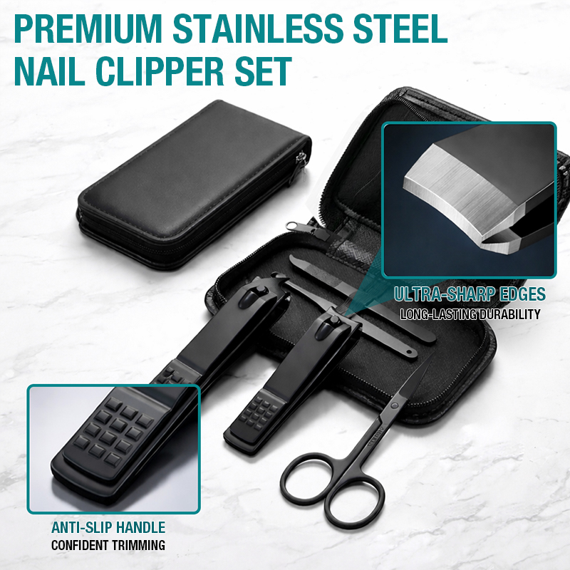 6-IN-1 ポータブル爪切りセット 旅行用マニキュアキット - Mens Grooming Travel Kit のレビューと価格