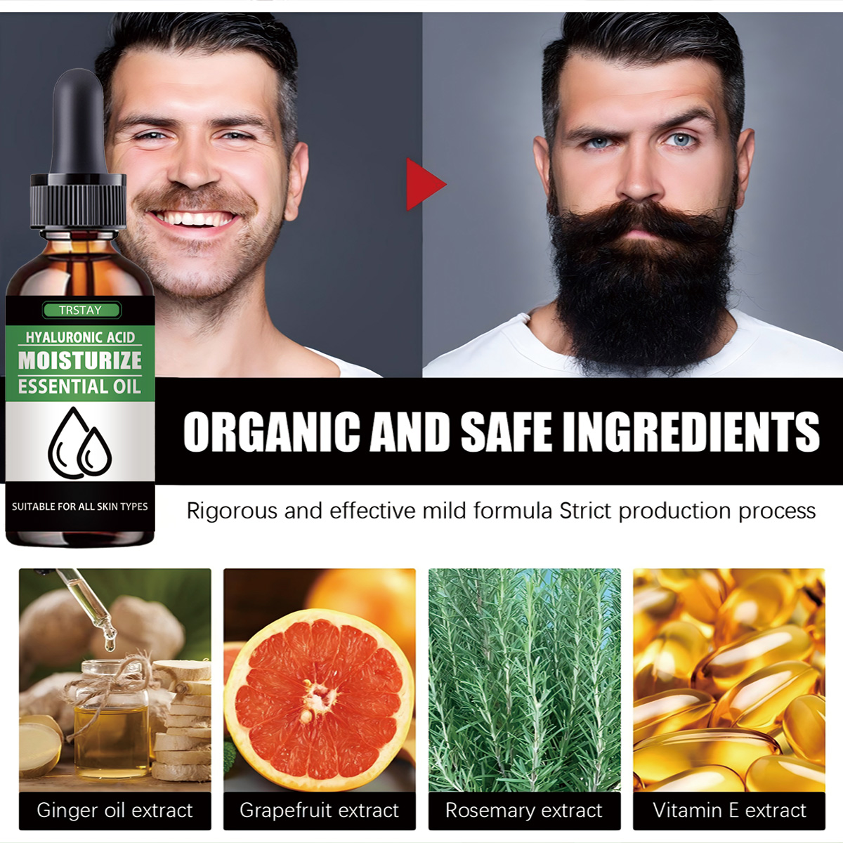 100% 天然加速顔の毛の成長ひげエッセンシャルオイル髪とひ - Men'S Grooming Product のレビューと価格
