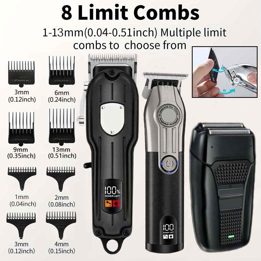 男性用プロ仕様バリカンセット、LEDディスプレイ付きコードレ - Men'S Grooming Product のレビューと価格
