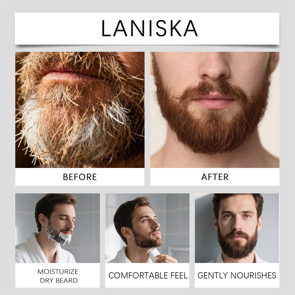 男性用シアバターココア配合のひげクリーム、成長促進と柔軟効果 - Beard Oil Growth のレビューと価格