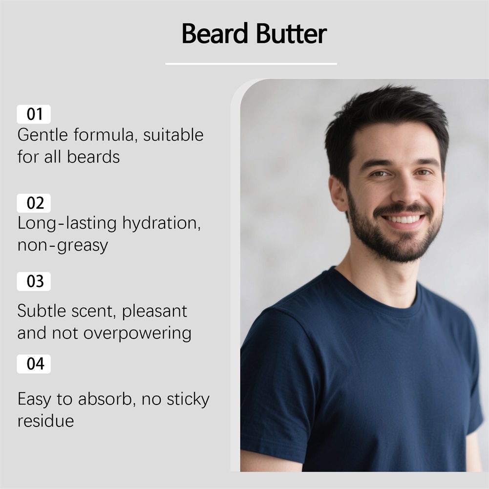 男性用シアバターココア配合のひげクリーム、成長促進と柔軟効果 - Beard Oil Growth のレビューと価格