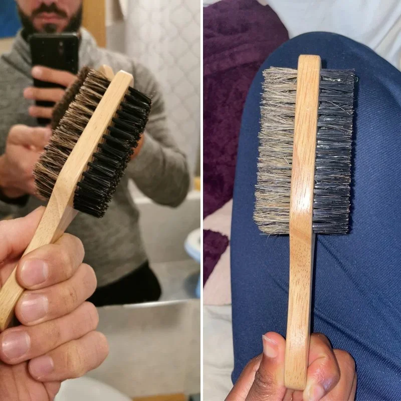 天然木製ハンドルと毛が付いたひげブラシ、男性のグルーミングと - Men'S Grooming Product のレビューと価格