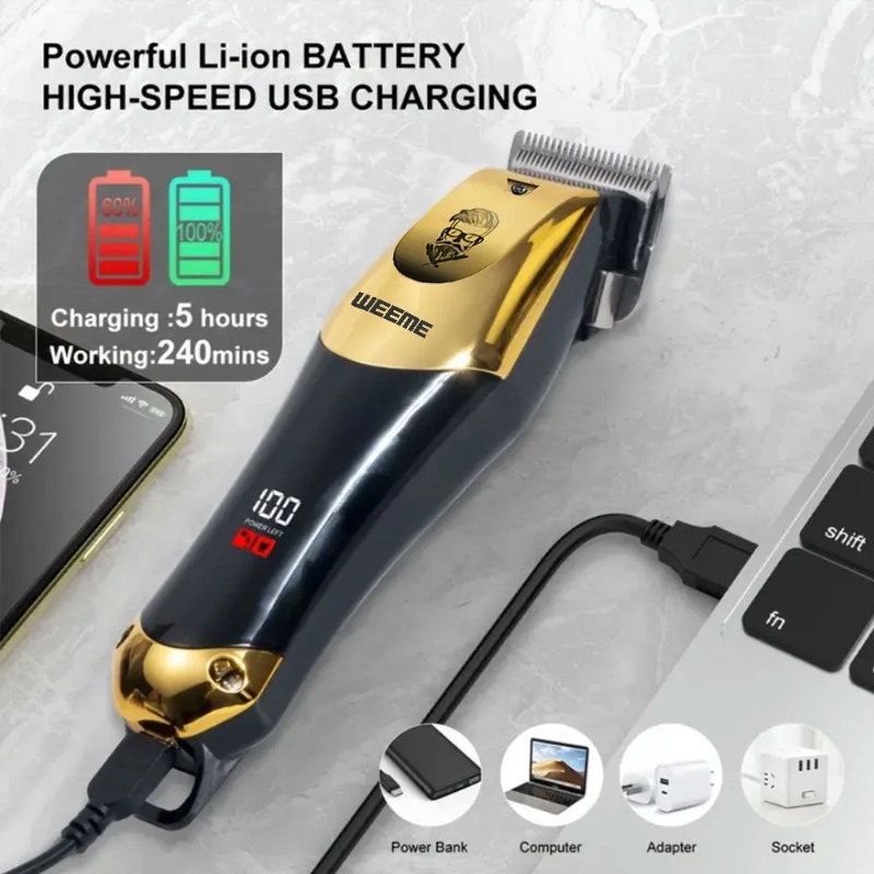 T9コードレスバリカン メンズ用 4種類のコーム付き USB - Men'S Grooming Product のレビューと価格