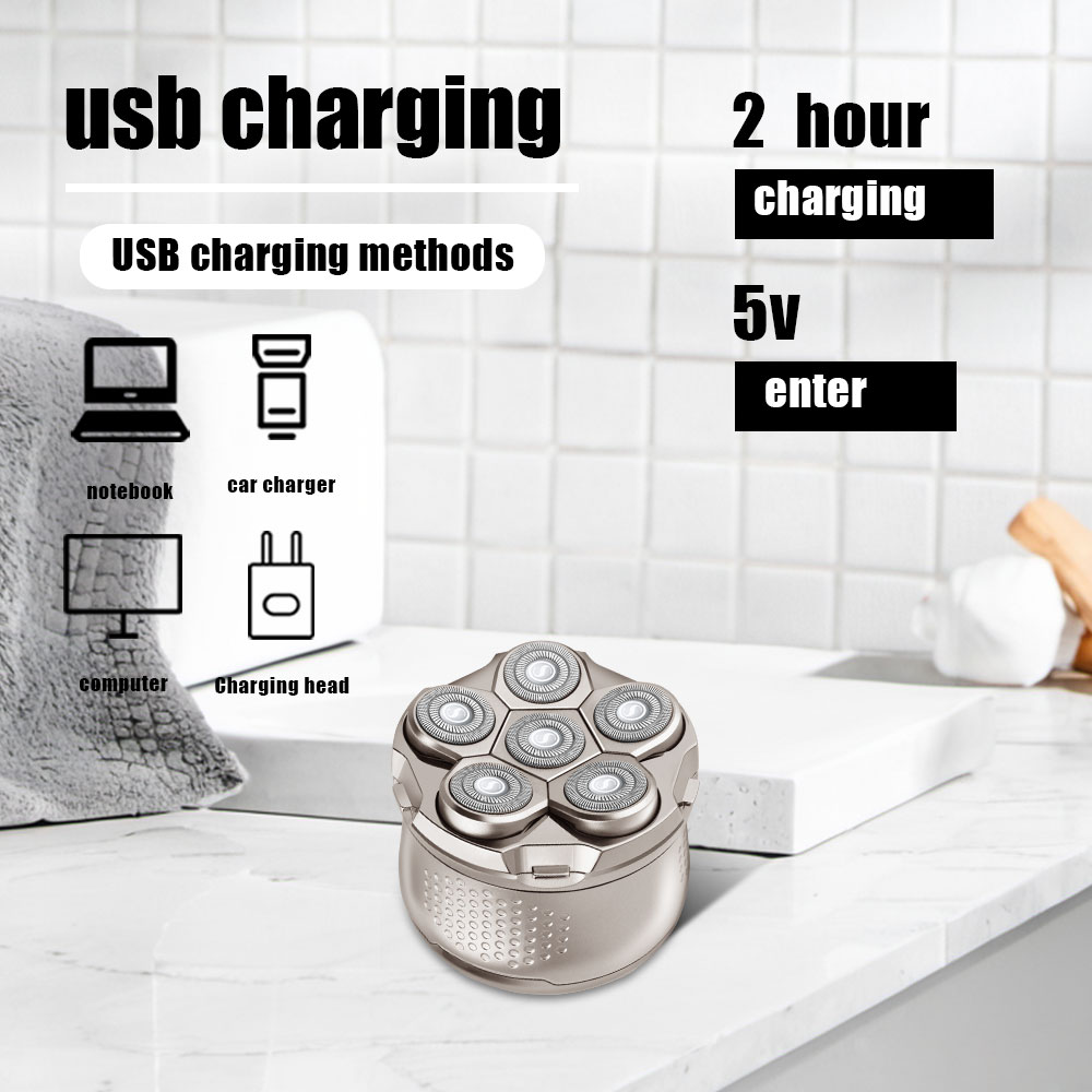 6ヘッド電気シェーバー（男性用）、USB充電式バリカン、ウェ - Mens Grooming Travel Kit のレビューと価格