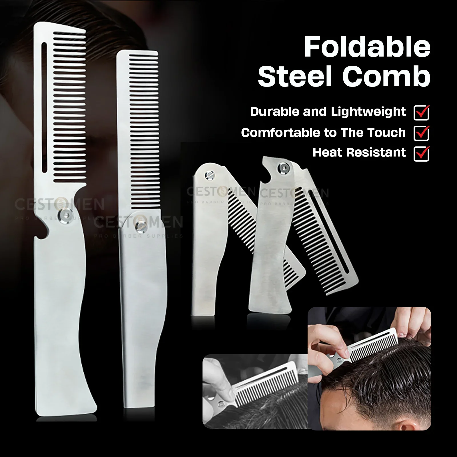 新しい Type1/2 個ポータブル鋼櫛折りたたみポケットひ - Men'S Grooming Oil のレビューと価格