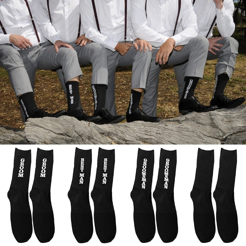 結婚式の靴下男性用靴下新郎ベストマン花婿の付添人靴下レターソ - Men'S Grooming Product のレビューと価格