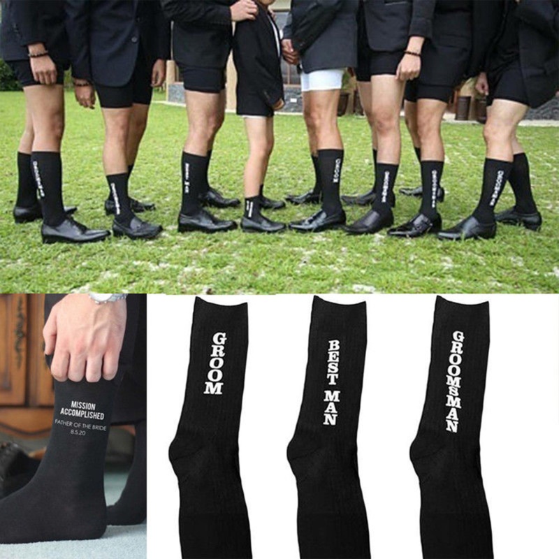 結婚式の靴下男性用靴下新郎ベストマン花婿の付添人靴下レターソ - Men'S Grooming Product のレビューと価格