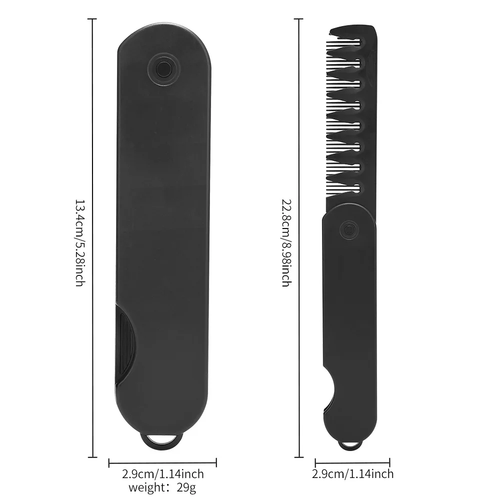 男性の広い歯のヘアコームポータブルプラスチック折りたたみポケ - Men'S Grooming Oil のレビューと価格